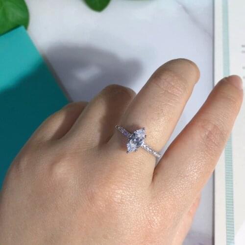 High Quality 925 Sterling Silver Horse Eye Design Ring With Zircon Inlaid On The Side For Women Wedding Party Fine Jewelry