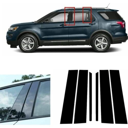 Left&Right Pillar Post Cover Parts Replacement Vehicle Window Stickers 6Pcs Accessories