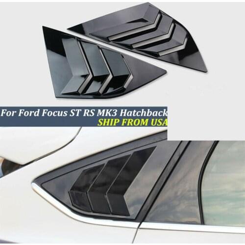 1Pair New Rear Window Louvers Car Accessories Car Blinds Side Tuyere ABS Plastic Louvers Vent for Ford Focus ST RS MK3 Hatchback