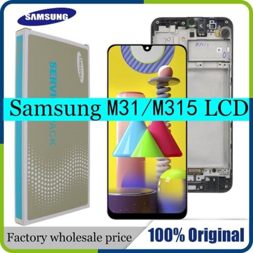 New Original 6.4'' AMOLED For Samsung Galaxy M31 LCD M315 M315F SM-M315F LCD Display Touch Screen Digitizer Assembly+ServicePack