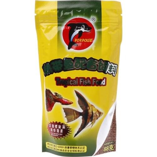 1Bag Aquarium Tank Tropical Fish Food Small Fish Feed Grain 98g Delicious Fish Food especially for guppy Jy16 20 Dropship
