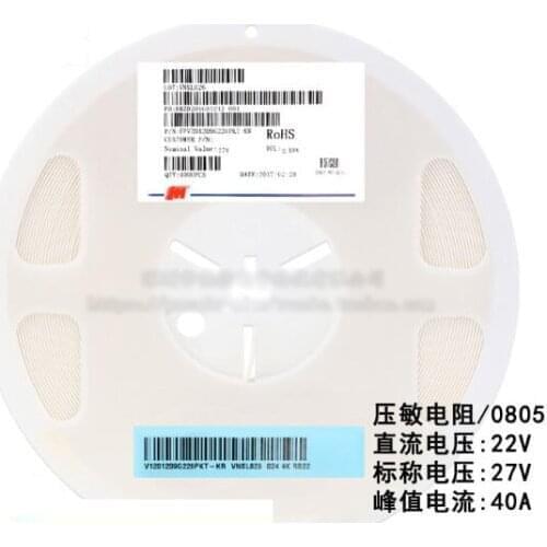 100pcs/lot SMD 0805 Voltage Dependent Resistor VDR DC 22V Nominal Voltage 30V FPV201209G220PKT Varistor Resistor