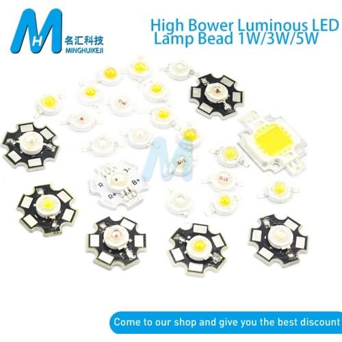 2pcs High power LED chip cree led lamp beads 1W led lamp beads 3W led 5W led white red green blue yellow full color lamp beads