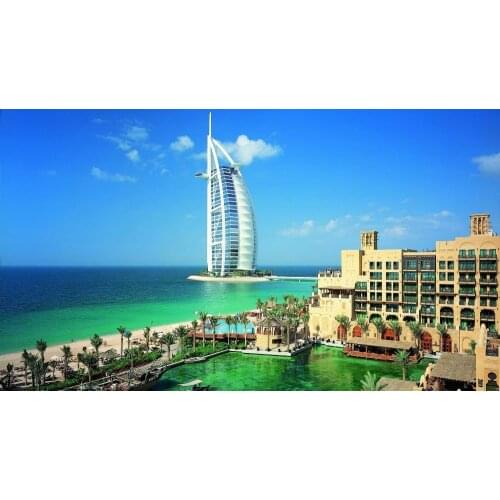 24X43 INCH / ART SILK POSTER / Burj Al Arab Dubai Nature Landscape Poster family silk wall