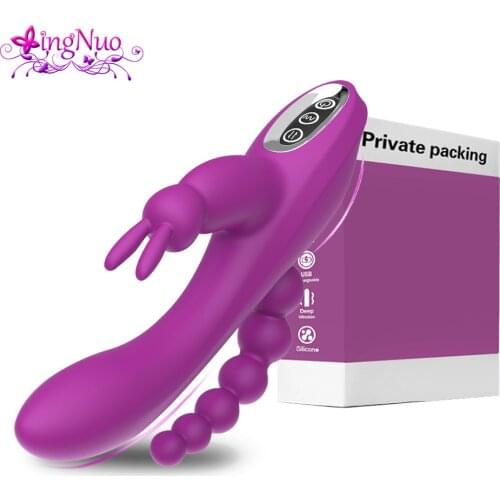 3in1 Dildo Rabbit Vibrator For Women G-spot Clitoris Stimulator Vaginal Massager Erotic Female Sex Toys Goods For couples Adults