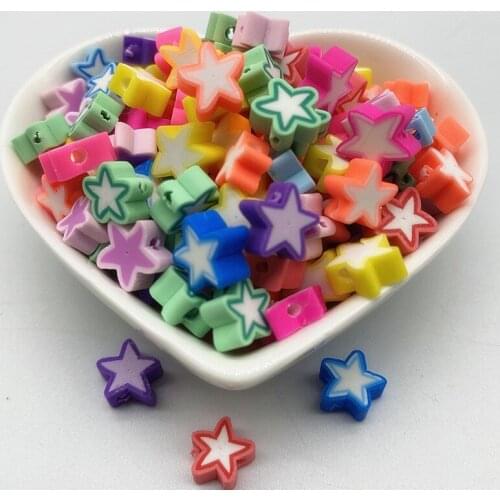 30pcs/Lot 10mm Mixed Colors LOVE Shape Clay Spacer Beads Polymer Clay Beads For Jewelry Making DIY Handmade Accessories #12