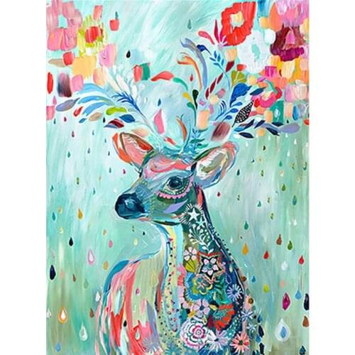 5D DIY diamond Painting Colorful Deer Cross Stitch Kit Full Diamond Embroidery Mosaic Art Picture of Rhinestones Home Decor Gift