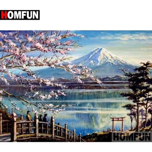 HOMFUN Diamond Painting Full Square/Round Drill 5D DIY "Snow mountain" Daimond Embroidery Rhinestone Cross Stitch Decor A19546