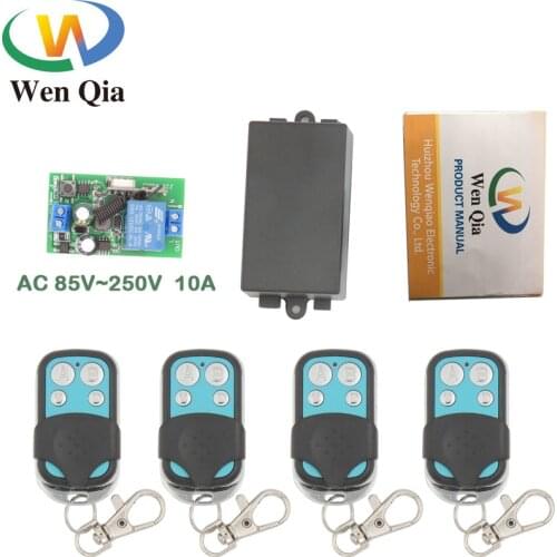 433MHz Wireless Universal Remote Control AC110V 220V 10Amp 2200W 1CH RF Relay Receiver and Transmitter for Light and Bulb Switch