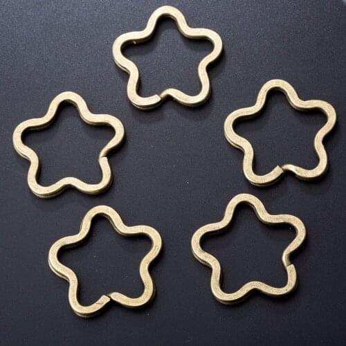 10pcs/lot Antique Bronze/Silver Metal Flower Shape Split Key Ring High Quality Key Fob for DIY Key Chain Jewelry Making Gift