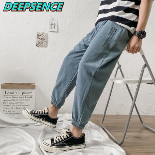 2021 New Fashion Casual Cargo Pants Four Seasons Men Chic Letter Print Loose Fit Ankle Length Pants Sports Streetwear Pant Men