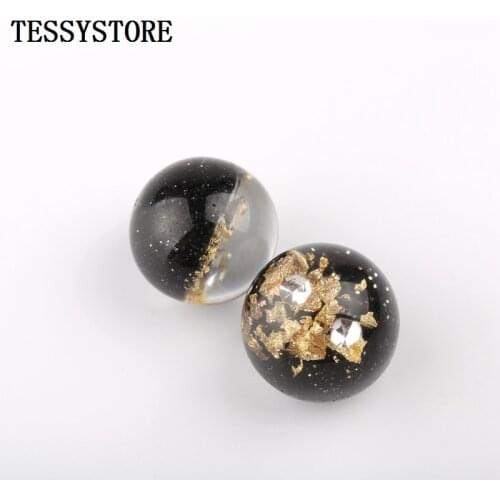 20mm Single Hole Resin Beads Transparent Double Color Half Hole Beads For Jewelry Making Necklace Bracelet Accessories