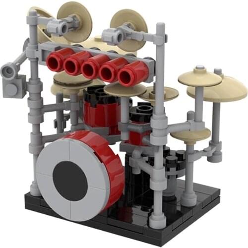 MOC-24121 Drum Kit Musical Instrument Model Creativity Toys MOC Block Particles DIY Parts Accessories Building Blocks Kids Gifts