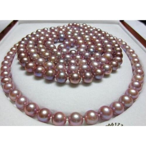 Classic 9-10mm south sea round multicolor pearl necklace 40inch 14k