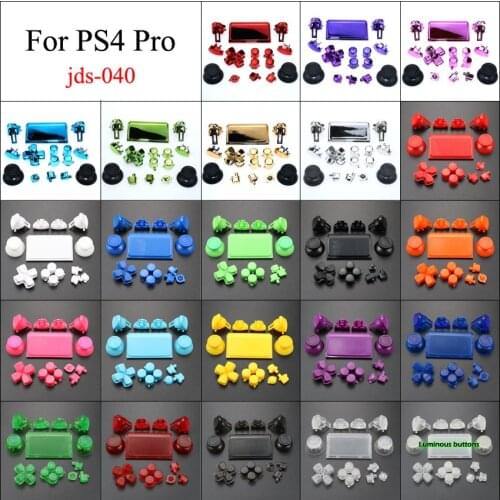YuXi Full Sets Chrome Dpad R1 R2 L1 L2 Buttons For Sony Dualshock 4 PS4 Pro Slim JDS 040 JDS-040 Wireless Controller