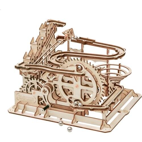 Robotime Marble Run Set 3D Wooden Model Building Block Waterwheel Puzzle Kit Assembly Toy Gift 4 Kinds Available for Children