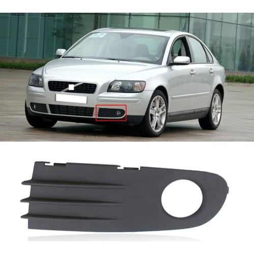 CAPQX For Volvo S40 2004-07 Front Bumper Fog Light Foglamp Cover Lid Trim Frame Fog Lamp Garnish Shell Foglight Housing Cap Hood