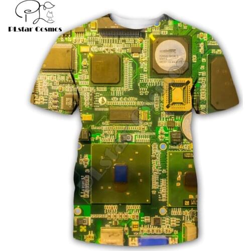 PLstar Cosmos Summer Men t-shirt Beautiful Electronic chip 3D Printed Harajuku Casual short Sleeve Tee shirts Unisex tops QDL027