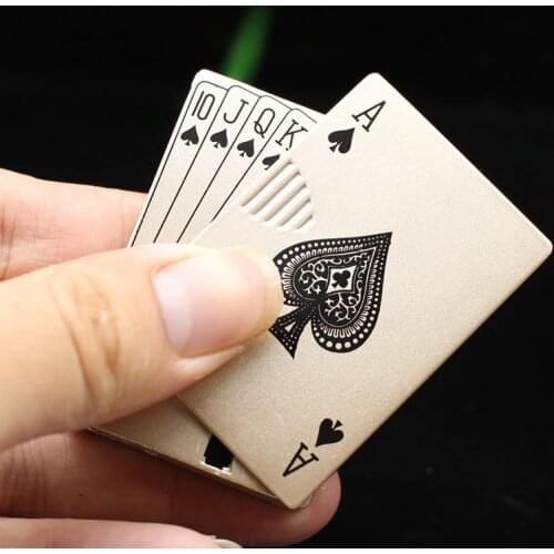 Metal Playing Cards Creative Jet Lighter Torch Turbo Butane Gas Lighter Windproof Portable Outdoor Lighter Funny Toys For Men