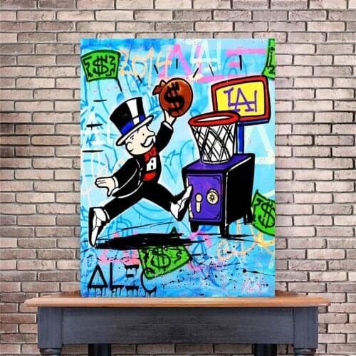 Modular Poster Graffiti Modern Canvas Alec Monopoly HD Printed Wall Art Cash Picture Money Painting Home Decor Frame Living Room