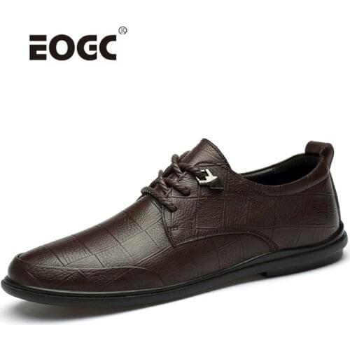 High Quality Men Casual Shoes Vintage Natural Leather Shoes Men Non-slip Resistant Flats Leather Walking Men Shoes