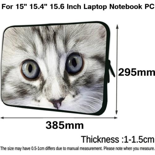 Wholesale Cat Prints Laptop Neoprene Bag 15" Woman Girls Stylish Casual Carrying Pouch Case Cover For HP CHUWI LapBook Plus 15.6