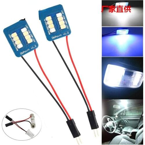 New blue reading lamp LED car room lamp reading lamp dynamic double pointed small bulb license plate lamp modification