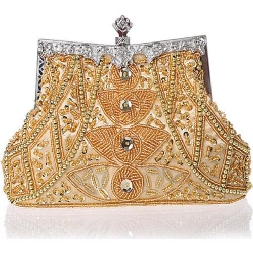 2021 New Vintage women evening bags beaded wedding handbags clutch purse bag for wedding day clutches purse evening bags WY37
