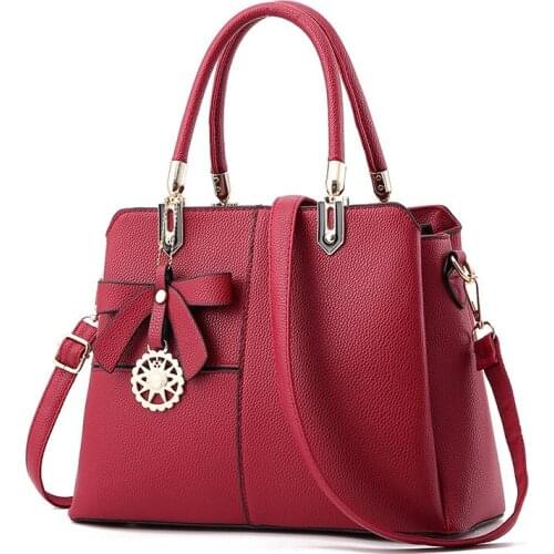 New Arrival Bags for Women Classic Elegant Office Ladies Handbag Solid Color Wine Red Black Zipper Crossbody Totes