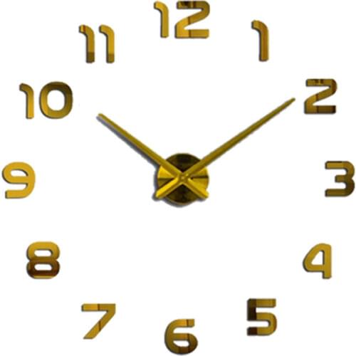 New Luminous Wall Clocks Large Clock watch Horloge 3D DIY Acrylic Mirror Stickers Quartz Duvar Saat Klock Modern mute