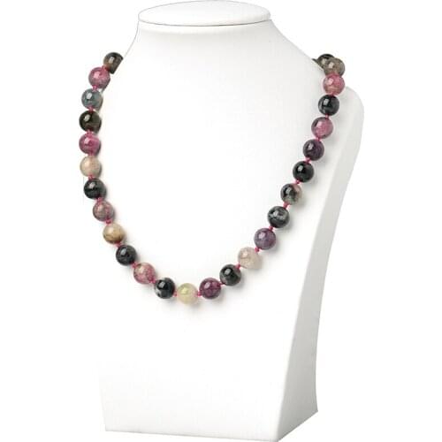 Wholesale High Quality Natural Tourmalin 10mm Making Diy Rope Necklace 18inch jewely For Girls Ladies H413