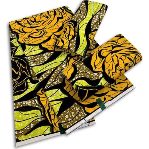 Original Real african fabric bazin wax print fabric ankara fabric 100% cotton DAMASK african bazin fabric for dress 6yards 12403