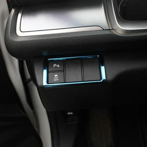 Automobile headlight switch control panel stainless steel decorative frame For Honda Civic 10th 2016-2019 Accessories