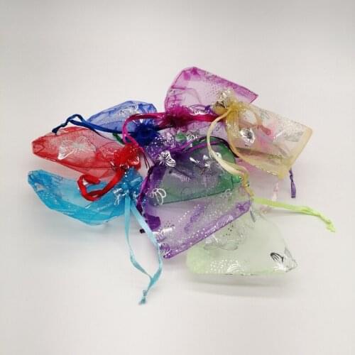 500Pcs Organza Butterfly Gift Bags 15x20 17x23 20x30cm Butterfly Jewelry Bag Pouches Gift Bags For Jewelry Packaging Bag Storage