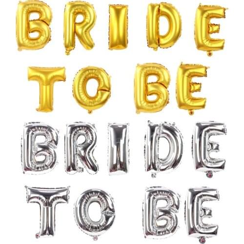 16inch Letter 9pcs Gold Silver Bride to be Foil Balloons Diamond Ring Ballon For Wedding Bridal shower Hen Party Favors supplies