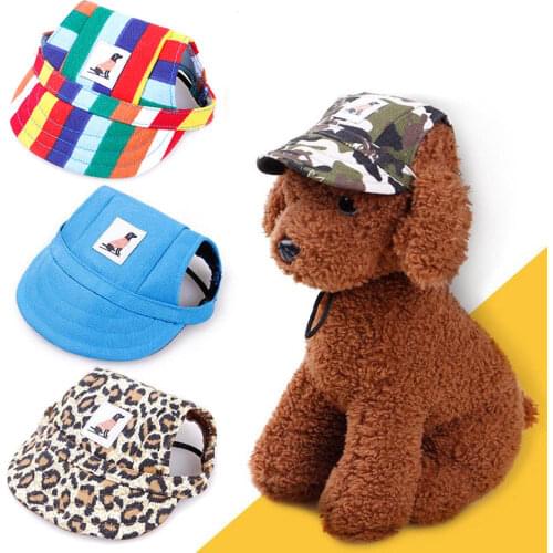 Dog Hat Summer Shade Puppy Hats Baseball Visor Cap With Ear Holes Pet Chihuahua Yorkshire Products Outdoor Accessories Sun Hat
