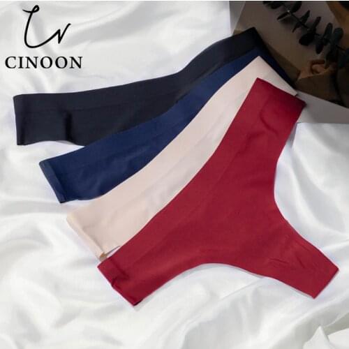 CINOON Seamless WomenS Panties Sexy Lingerie Thongs Solid Female Underwear Low-Rise Comfortable G String Intimates Panty