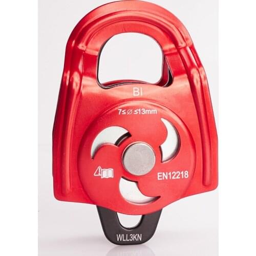 P34 Outdoor mobile side panel type double pulley rock climbing mountaineering rescue strops crossing activity pulley