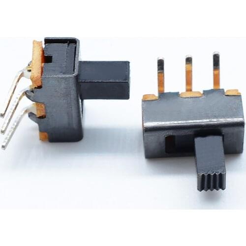 10PCS On-On 2 Position 1P2T SPDT PCB Mount Vertical Slide Switch 3 Pin 3MM 4MM 5MM 6MM Height