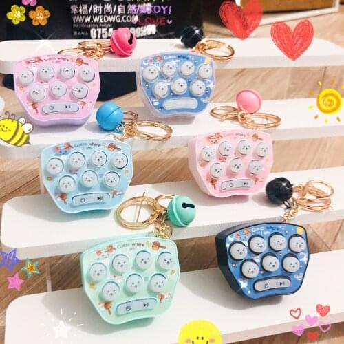 Fun Mini Ornaments Childrens Palm Hands-on Speed Game with Light Music Puzzle Kids Holiday Toy Gift Hamster Game Machine