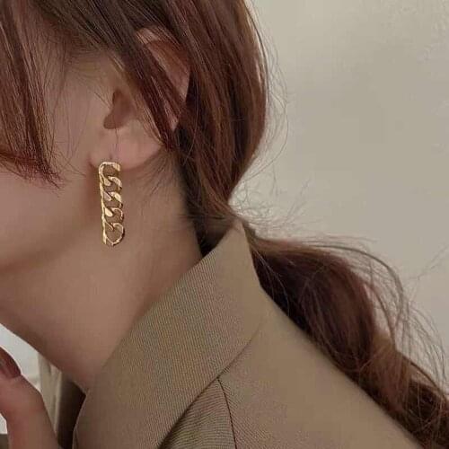 New Korean Metal Chain Dangle Tassel Earrings Fashion For Women Elegant Geometric Long Line Pendientes Girls Jewelry 2020