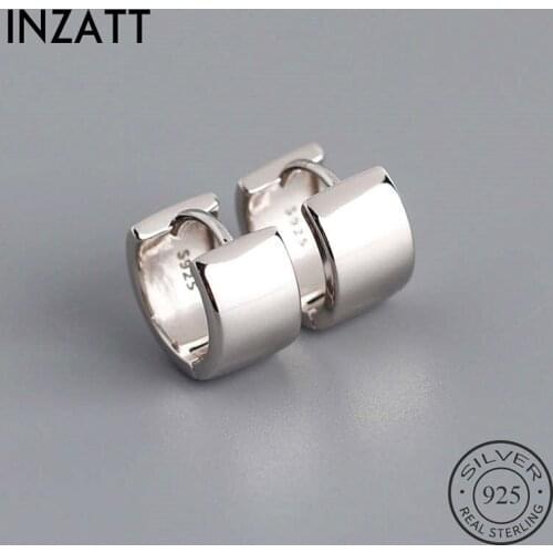 INZATT Real 925 Sterling Silver Geometric Round Hoop Earrings For Fashion Women Party Minimalist Fine Jewelry 2020 Accessories