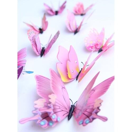 12PCS Fridge Magnets 3D Butterfly Design Decal Art Stickers Room Magnetic Home Decor DIY Wall Decoration Newest
