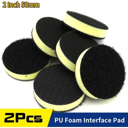 2 Pcs 2 Inch 50mm PU Foam Interface Pad Sander Backing Pad Polishing Pad For Hook and Loop Sanding Disc Sandpaper Abrasive Tools