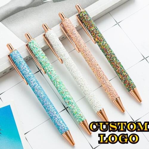 5pcs New Gold Foil Pens Metal Ballpoint Pens Office Birthday Gifts Ballpoint Pens Engraved Name Private Laser Customized Logo