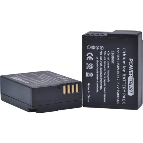 2Pcs 7.2V 1500mAh DMW-BLC12 DMW BLC12 dmw blc12e Battery for Panasonic FZ1000, FZ200, FZ300, G5, G6, G7,GH2,DMC-GX8