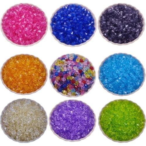 300Pcs Acrylic Transparent Diamond Loose Beads For Jewelry Making Necklace Bracelet Crafts 4mm/5mm/6mm/8mm/10mm Finding 4-10mm