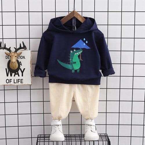 Childrens set 2020 autumn new childrens wear Korean version of two pieces of dinosaur set for boys and girls 0-4 years old