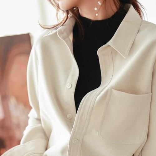 Elegant Blouses Women Oversize Shirt Vintage Harajuku Casual Long Sleeve Top Cotton Turndown Collar White Shirts for Women