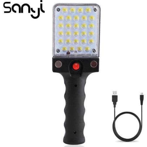 SANYI 2 Modes Flashlight Torch USB Rechargeable Built-in 18650 Battery Super Bright Portable Lantern by Magnetic Hunting Light